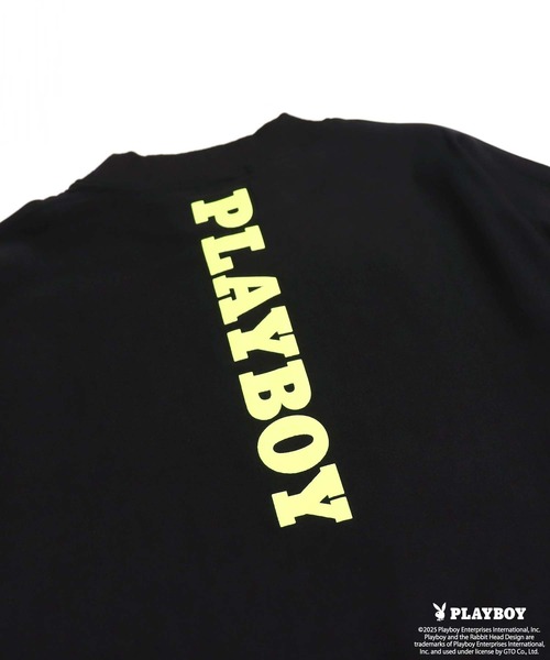 PLAYBOY(プレイボーイ)の「PLAYBOYスーパーストレッチモックネック長袖(Tシャツ/カットソー・メンズ・ブラック/チャコール・M/L/XL)」の4枚目の写真