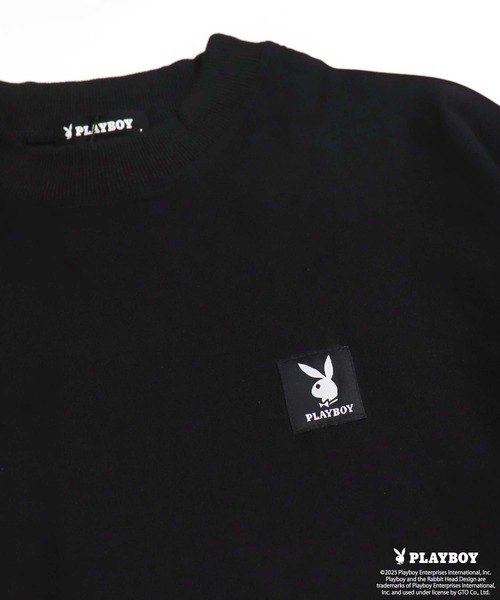 PLAYBOY(プレイボーイ)の「PLAYBOYスーパーストレッチモックネック長袖(Tシャツ/カットソー・メンズ・ブラック/チャコール・M/L/XL)」の7枚目の写真