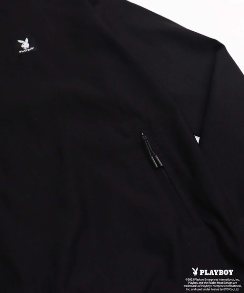 PLAYBOY(プレイボーイ)の「PLAYBOYスーパーストレッチモックネック長袖(Tシャツ/カットソー・メンズ・ブラック/チャコール・M/L/XL)」の8枚目の写真