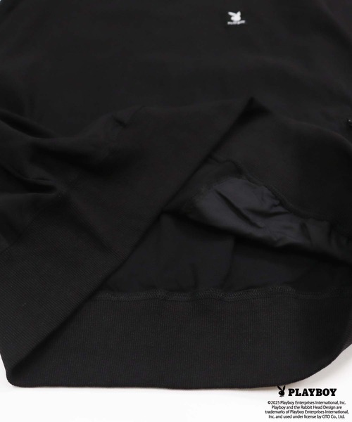 PLAYBOY(プレイボーイ)の「PLAYBOYスーパーストレッチモックネック長袖(Tシャツ/カットソー・メンズ・ブラック/チャコール・M/L/XL)」の9枚目の写真