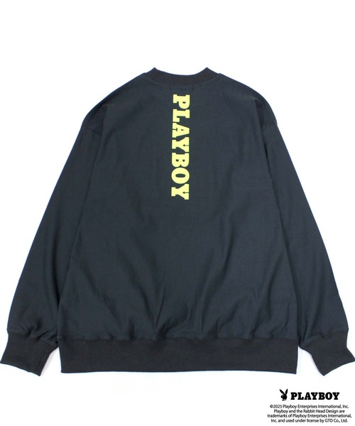 PLAYBOY(プレイボーイ)の「PLAYBOYスーパーストレッチモックネック長袖(Tシャツ/カットソー・メンズ・ブラック/チャコール・M/L/XL)」の12枚目の写真