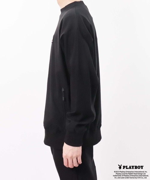 PLAYBOY(プレイボーイ)の「PLAYBOYスーパーストレッチモックネック長袖(Tシャツ/カットソー・メンズ・ブラック/チャコール・M/L/XL)」の14枚目の写真