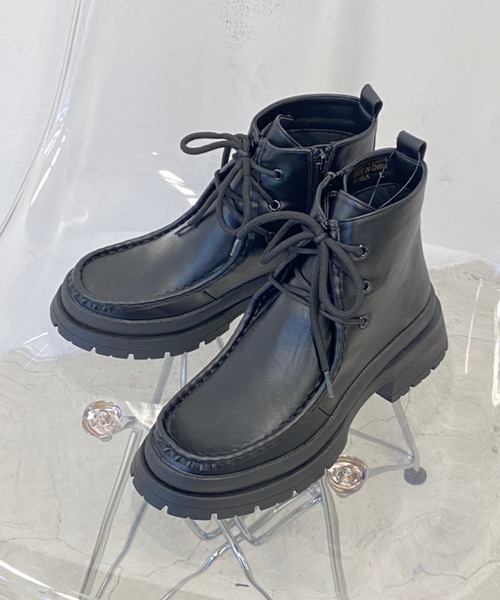 WEGO(ウィゴー)の「WEGO/モカブーツ(ブーツ・レディース・ブラック/キャメル・MEDIUM/LARGE)」の14枚目の写真