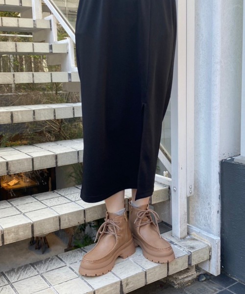 WEGO(ウィゴー)の「WEGO/モカブーツ(ブーツ・レディース・ブラック/キャメル・MEDIUM/LARGE)」の5枚目の写真