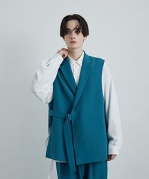 JUNRED | スムースストレッチベルテッドジレ(ベスト)