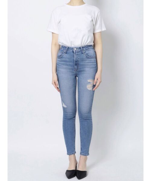 パンツ BIBIY DAMAGE DENIM GYDA（ジェイダ）の「H/W LEFT SIDE BROKENスキニーデニムパンツ