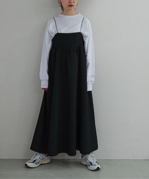 feepur（フェピュール）の「ジャガードキャミワンピース（ワンピース・レディース・ブラック/モカ・MEDIUM）」の3枚目の写真