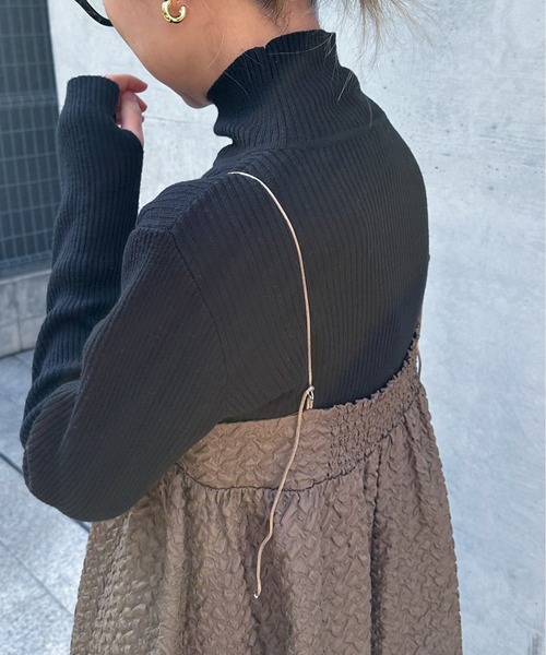feepur（フェピュール）の「ジャガードキャミワンピース（ワンピース・レディース・ブラック/モカ・MEDIUM）」の20枚目の写真
