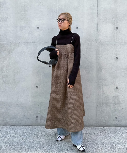 セール】ジャガードキャミワンピース（ワンピース）｜feepur