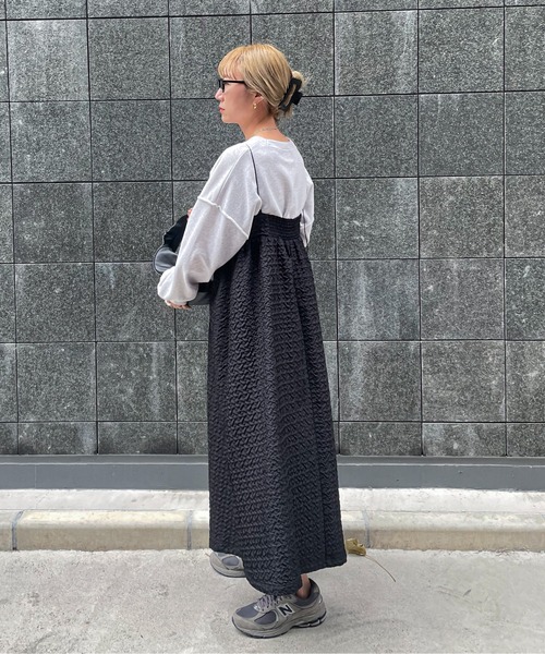 feepur（フェピュール）の「ジャガードキャミワンピース（ワンピース・レディース・ブラック/モカ・MEDIUM）」の22枚目の写真