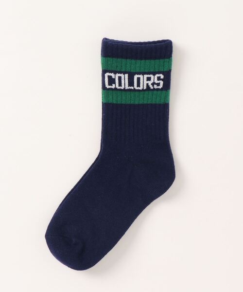GROOVY COLORS(グルービーカラーズ)の「GROOVY LINE ソックス(ソックス/靴下・キッズ・ホワイト/ネイビー/レッド・MEDIUM/LARGE/SMALL)」の1枚目の写真