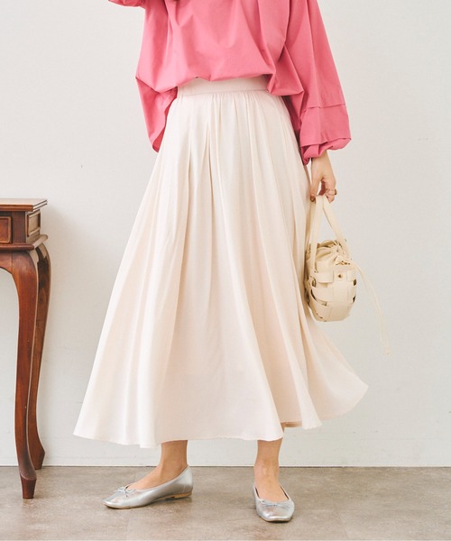 Chez toi（シェトワ）の「リヨセルタックギャザースカート（スカート・レディース・サックスブルー/アイボリー/パープル・FREE）」の9枚目の写真