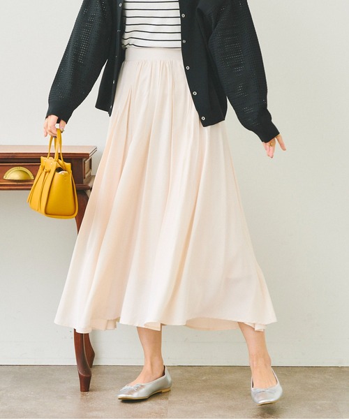 Chez toi（シェトワ）の「リヨセルタックギャザースカート（スカート・レディース・サックスブルー/アイボリー/パープル・FREE）」の10枚目の写真