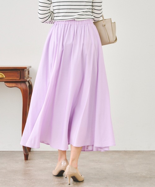 Chez toi（シェトワ）の「リヨセルタックギャザースカート（スカート・レディース・サックスブルー/アイボリー/パープル・FREE）」の12枚目の写真