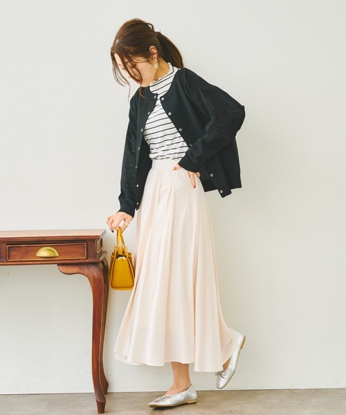 Chez toi（シェトワ）の「リヨセルタックギャザースカート（スカート・レディース・サックスブルー/アイボリー/パープル・FREE）」の16枚目の写真