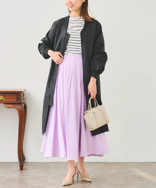 Chez toi（シェトワ）の「リヨセルタックギャザースカート（スカート・レディース・サックスブルー/アイボリー/パープル・FREE）」の18枚目の写真