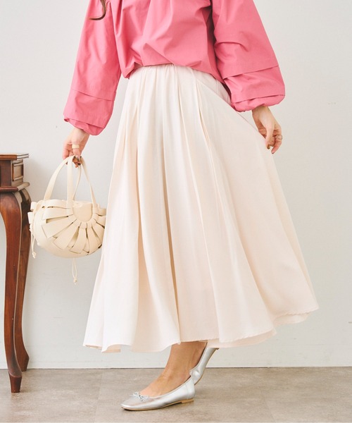 Chez toi（シェトワ）の「リヨセルタックギャザースカート（スカート・レディース・サックスブルー/アイボリー/パープル・FREE）」の22枚目の写真