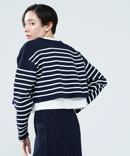 NOLLEY’S(ノーリーズ)の「◇【WEB限定】ボーダーショートカーディガン(カーディガン/ボレロ・レディース・ホワイト系その他4/ブルー系その他7・FREE)」の11枚目の写真