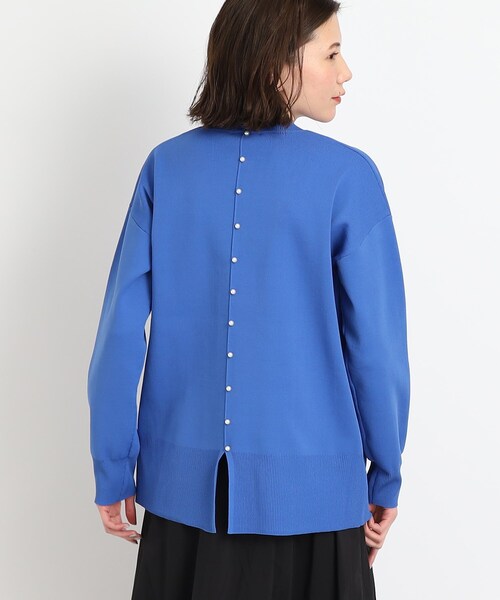 DRESKIP（ドレスキップ）の「◆後ろ姿も抜かりなく【セットアップ可】スポンディッシュニット（ニット/セーター・レディース・ブラック/ブルー/ナチュラル/レモンイエロー・02/03/04）」の15枚目の写真