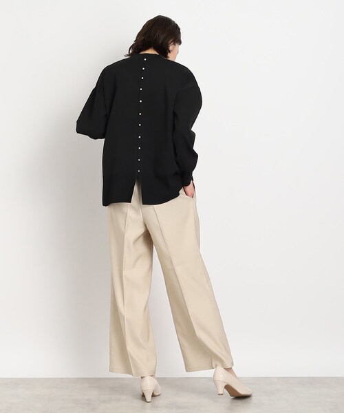 DRESKIP（ドレスキップ）の「◆後ろ姿も抜かりなく【セットアップ可】スポンディッシュニット（ニット/セーター・レディース・ブラック/ブルー/ナチュラル/レモンイエロー・02/03/04）」の17枚目の写真