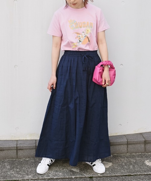 CUBE SUGAR(キューブシュガー)の「OE天竺ヒーロープリントTシャツ(Tシャツ/カットソー・レディース・ホワイト/スミクロ/ピンク・M)」の21枚目の写真