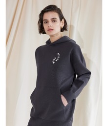 ALEXIA STAM アリシアスタン 裏起毛 刺繍ロゴ パーカー グレー Wellness Sweat Hoodie /UVカット裏起毛フーディー（パーカー