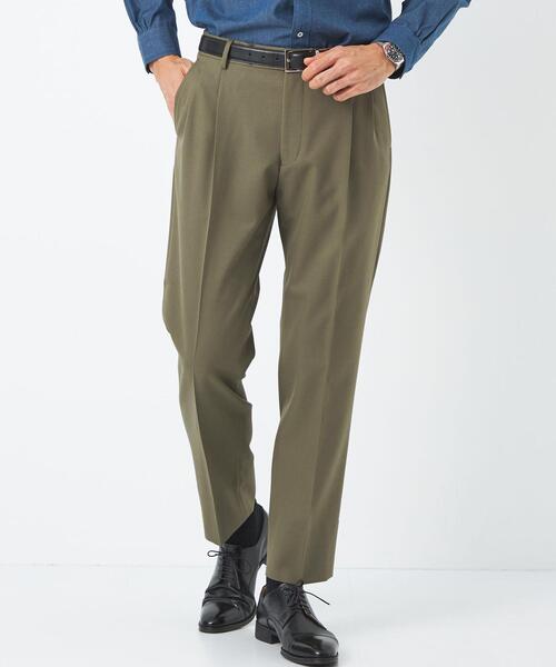 green label relaxing（グリーンレーベルリラクシング）の「TW ツイル 2プリーツ スラックス（スラックス・メンズ・オリーブ/ベージュ・XS/S/M/L/XL）」の2枚目の写真