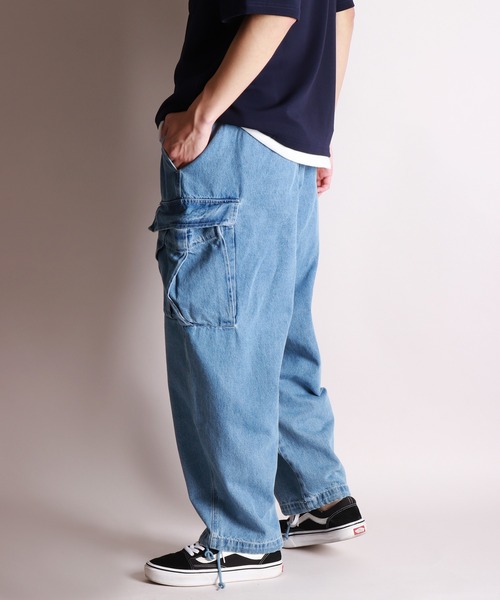 WESTSEA(ウエストシー)の「デニム イージーカーゴパンツ(カーゴパンツ・メンズ・ブルー/ブラック/インディゴブルー/ブラック系その他/ブルー系その他・XL/M/L)」の4枚目の写真