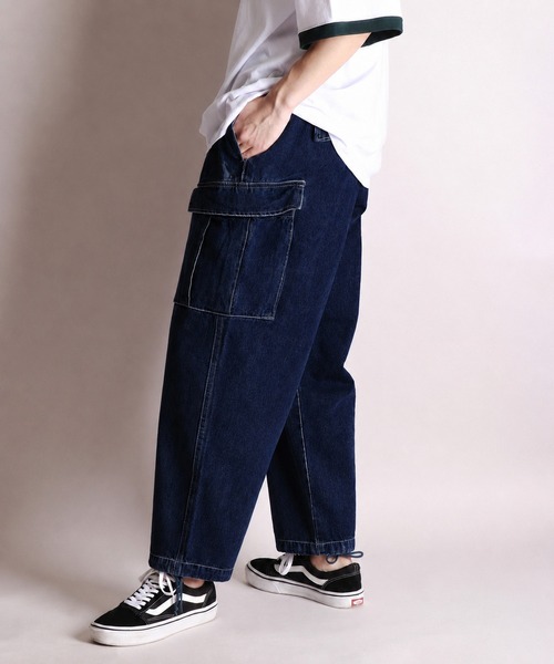 WESTSEA(ウエストシー)の「デニム イージーカーゴパンツ(カーゴパンツ・メンズ・ブルー/ブラック/インディゴブルー/ブラック系その他/ブルー系その他・XL/M/L)」の6枚目の写真