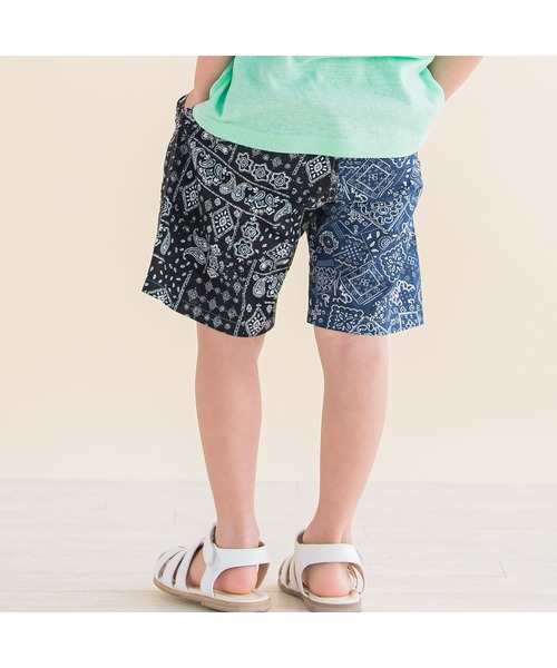 Noeil aime BeBe（ノイユエイムベベ）の「Noeil aime BeBe/バンダナ柄ハーフパンツ (90~130cm)（その他パンツ・キッズ・グリーン系その他/ブルー系その他・120/110/130/100/90）」の18枚目の写真