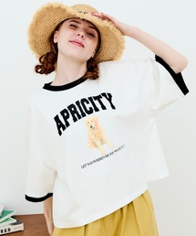 MERLOT | 犬プリントリンガーTシャツ(Tシャツ/カットソー)