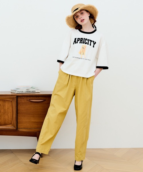 MERLOT（メルロー）の「犬プリントリンガーTシャツ（Tシャツ/カットソー・レディース・ブラック/ホワイト・FREE）」の9枚目の写真