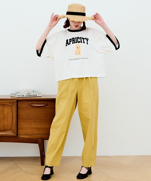 MERLOT（メルロー）の「犬プリントリンガーTシャツ（Tシャツ/カットソー・レディース・ブラック/ホワイト・FREE）」の11枚目の写真