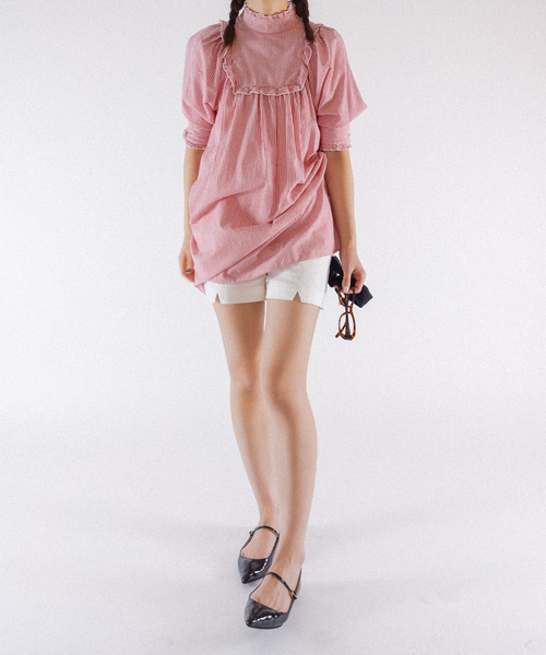 Charles Chaton（シャルルシャトン）の「dream pearl mini dress ドリームパール ミニドレス（ワンピース・レディース・レッド/サックスブルー・36/34）」の2枚目の写真