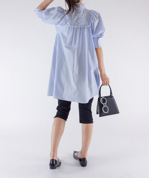 Charles Chaton（シャルルシャトン）の「dream pearl mini dress ドリームパール ミニドレス（ワンピース・レディース・レッド/サックスブルー・36/34）」の6枚目の写真