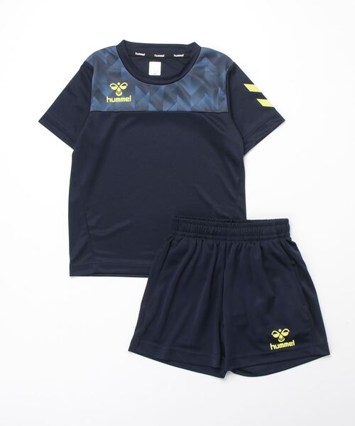 hummel（ヒュンメル）の「ヒュンメル hummel ジュニアプラクティススーツ（Tシャツ/カットソー・キッズ・ネイビー/ブルー/ブラック・140cm/150cm/160cm/130cm/120cm）」の3枚目の写真
