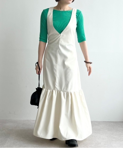 ECRIRE（エクリール）の「フレアジャンパースカート（ジャンパースカート・レディース・ブラック/オフホワイト・M/L）」の22枚目の写真