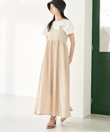 VIS | 【洗える】ふくれチェックキャミワンピース(ワンピース)