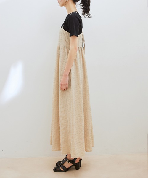 【洗える】ふくれチェックキャミワンピース