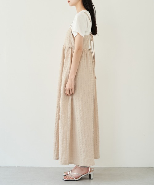 【新色】【洗える】ふくれチェックキャミワンピース（ワンピース）｜VIS（ビス）