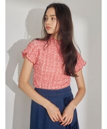 merry jenny | ruffle checkカットソー(Tシャツ/カットソー)