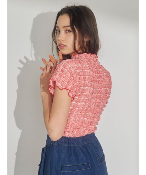 merry jenny（メリージェニー）の「ruffle checkカットソー（Tシャツ/カットソー・レディース・ベージュ/ネイビー/レッド・FREE）」の11枚目の写真