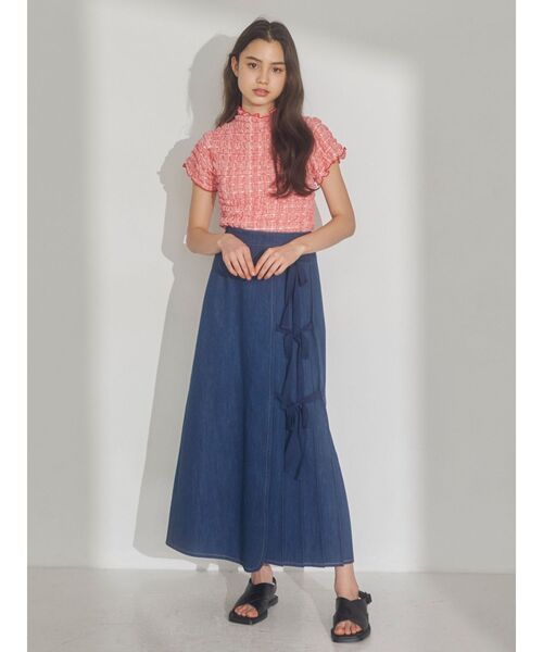 merry jenny（メリージェニー）の「ruffle checkカットソー（Tシャツ/カットソー・レディース・ベージュ/ネイビー/レッド・FREE）」の16枚目の写真