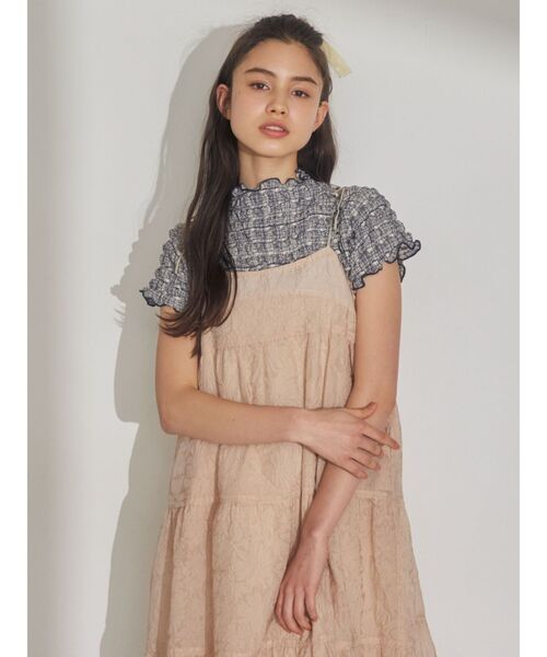 merry jenny（メリージェニー）の「ruffle checkカットソー（Tシャツ/カットソー・レディース・ベージュ/ネイビー/レッド・FREE）」の13枚目の写真