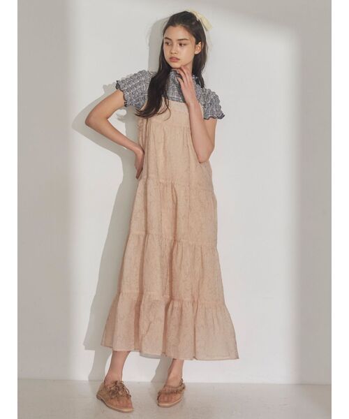 merry jenny（メリージェニー）の「ruffle checkカットソー（Tシャツ/カットソー・レディース・ベージュ/ネイビー/レッド・FREE）」の8枚目の写真