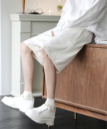 neos | 【neos -addictive design-】ワイドシルエット スラックス ハーフ タック パンツ(スラックス)