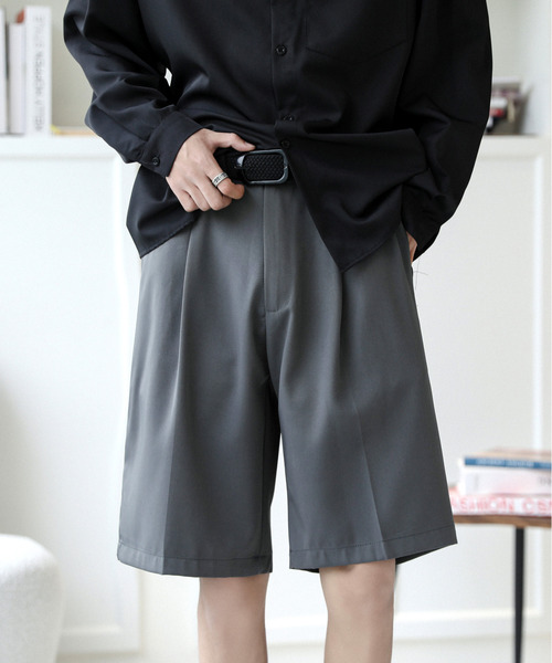 neos(ネオス)の「【neos -addictive design-】ワイドシルエット スラックス ハーフ タック パンツ(スラックス・メンズ・ブラック/チャコールグレー/ベージュ・MEDIUM/LARGE/X-LARGE)」の9枚目の写真