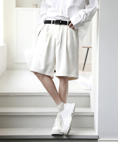 neos(ネオス)の「【neos -addictive design-】ワイドシルエット スラックス ハーフ タック パンツ(スラックス・メンズ・ブラック/チャコールグレー/ベージュ・MEDIUM/LARGE/X-LARGE)」の12枚目の写真