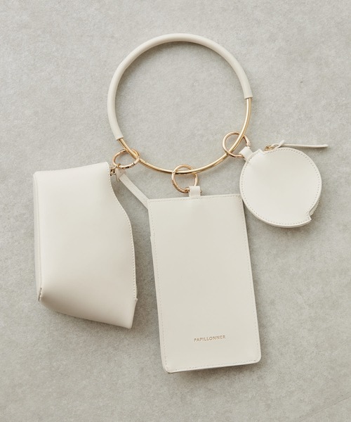 PAPILLONNER（パピヨネ）の「【OT】リングハンドルマルチバッグ/ケース（ハンドバッグ・レディース・ブラック/オフホワイト・FREE）」の11枚目の写真