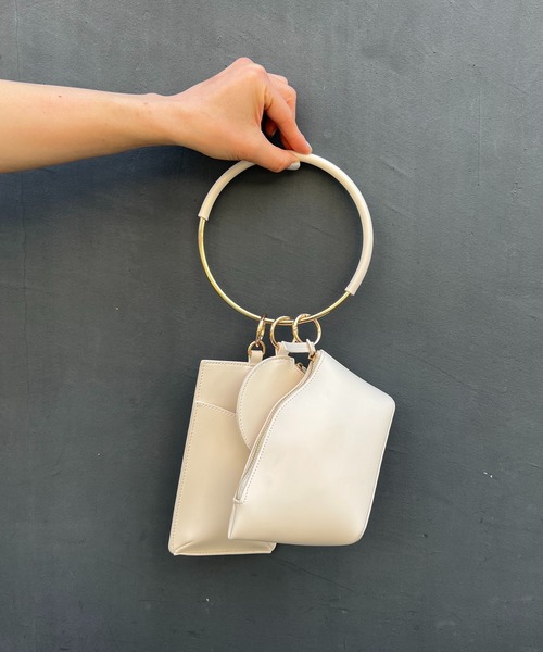 PAPILLONNER（パピヨネ）の「【OT】リングハンドルマルチバッグ/ケース（ハンドバッグ・レディース・ブラック/オフホワイト・FREE）」の8枚目の写真